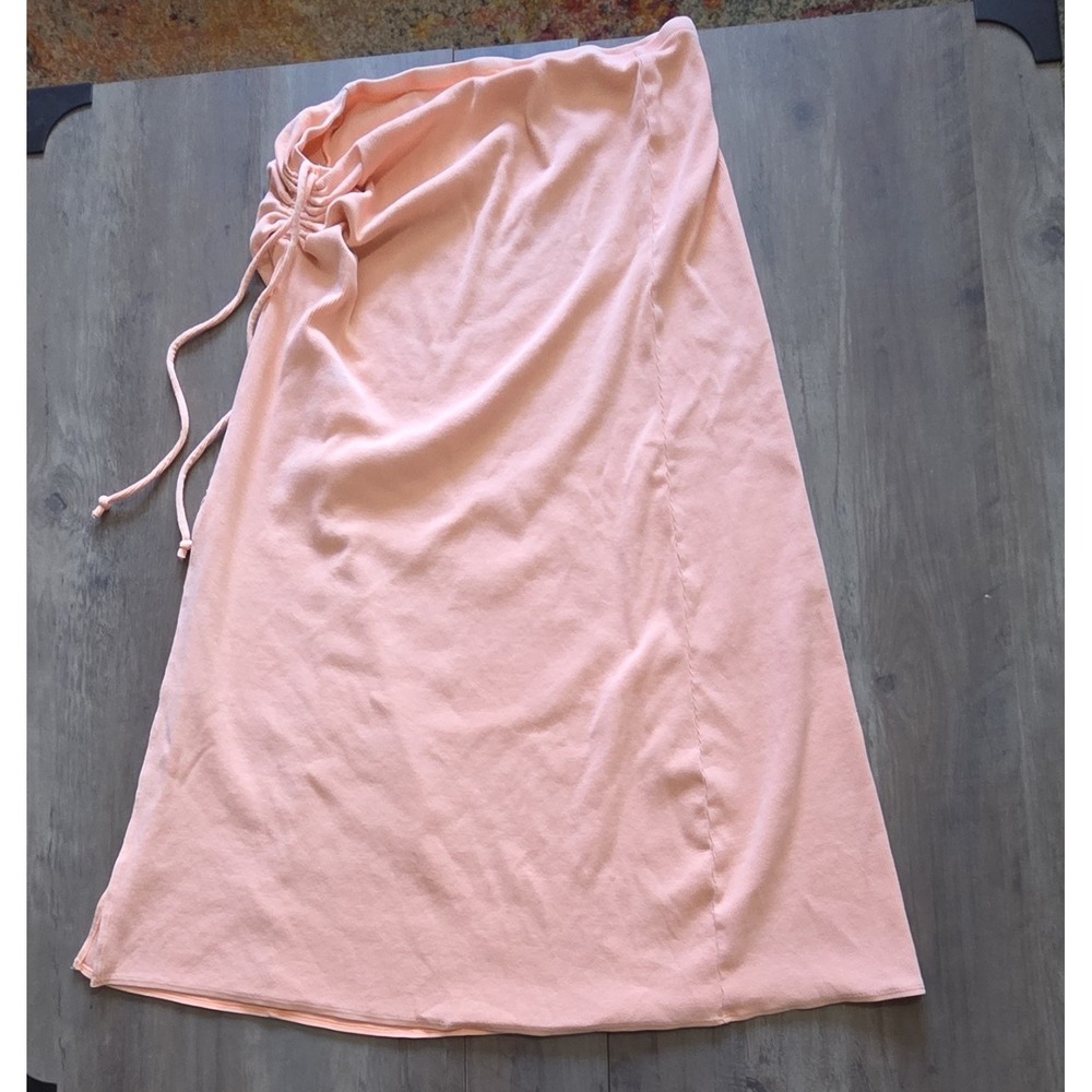 aerie Peach Drawstring Maxi Skirt